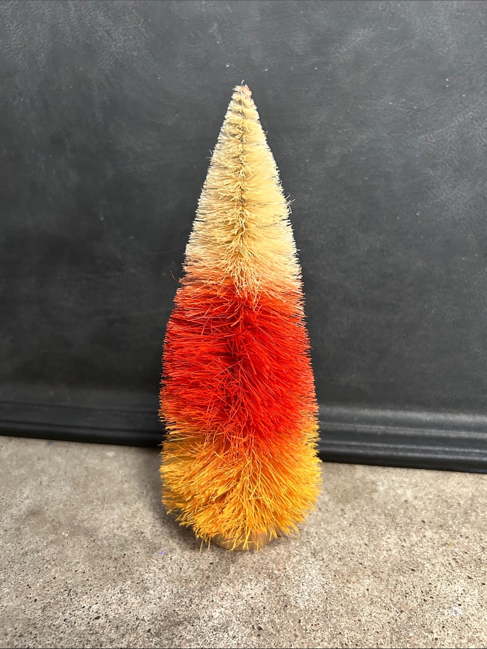 Decorative Ombré Bottle Brush Tree in Cream, Red & Orange